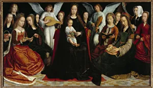The Virgin between the saints Before: Saint Dorothee, Saint Catherine, Saint Agnes The Virgin between the saints Before: Saint Dorothee, Saint Catherine, Saint Agnes