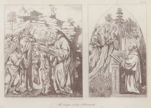 St Bernard Gallery: The Virgin visits St Bernard (engraving)