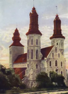 Visby Cathedral, on the Island of Gothland (colour litho) Visby Cathedral, on the Island of Gothland (colour litho)