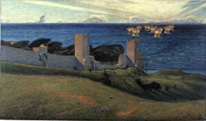 Vision, scene de Visby (ile de Gotland) - Vision. Scene from Visby, by Bergh, Richard (1858-1919). Oil on canvas, 1894
