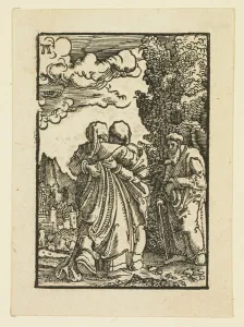 The Visitation of the Virgin to Elizabeth (woodcut) The Visitation of the Virgin to Elizabeth (woodcut)