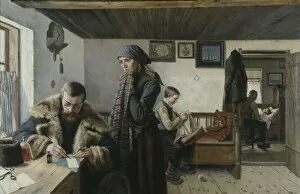 Visite a domicile du docteur - Doctor Home Visit, by Aspelin, Karl (1857-1932). Oil on canvas