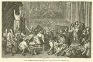 Visite de Louis XIV a la manufacture des Gobelins, en 1677 (engraving) Visite de Louis XIV a la manufacture des Gobelins, en 1677 (engraving)