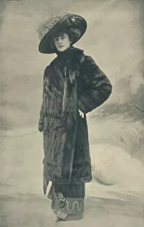 Visiting Coat of very fine Russian Sable, with long tie attached, lined with softest ivory satin (b / w photo)