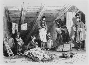 Visiting the poor, illustration from Le Magasin Pittoresque, Paris Visiting the poor, illustration from Le Magasin Pittoresque, Paris