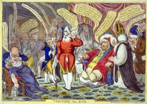 Visiting the Sick James Gillray, July 1806. Charles James Fox in armchair, obviously ill (he died in September) Visiting the Sick James Gillray, July 1806. Charles James Fox in armchair, obviously ill (he died in September)
