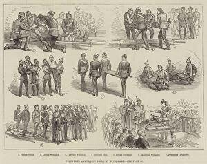 Ambulance Collection: Volunteer Ambulance Drill at Guildhall (engraving)