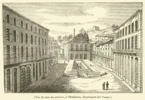 Vue du bain des pauvres, a Plombieres, departement des Vosges (engraving) Vue du bain des pauvres, a Plombieres, departement des Vosges (engraving)