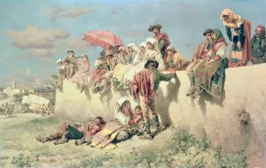 Waiting for the Blessing outside Rome, 19th century Waiting for the Blessing outside Rome, 19th century