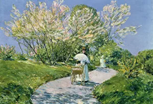 Childe Frederick Hassam Gallery: A Walk in the Park (oil)