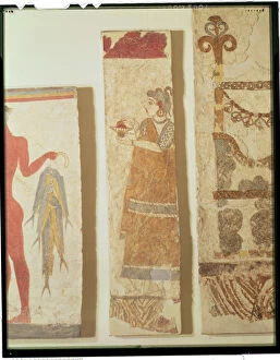 Three wall painting fragments: the Fisherman, the Priestess'