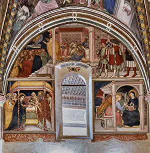 Detail of one wall and of the vault. In the lunette: 'Presentation of Mary' Detail of one wall and of the vault. In the lunette: 'Presentation of Mary'