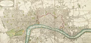 Images Dated 30th November 2006: Walliss Folded Map of the City of London and Westminster, 1799
