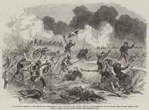 The War in America, the Texans of Longstreet's Corps retaking the Outer Line of Intrenchments on the South Side of the James River (engraving)