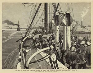 Anglo Egyptian War Gallery: The War in Egypt, the Grenadier Guards on Board the 'Batavia'entering the Suez Canal