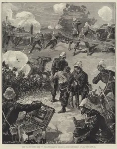 Anglo Egyptian War Gallery: The War in Egypt, the Two Nine-Pounders of the Royal Horse Artillery, 24 August (engraving)