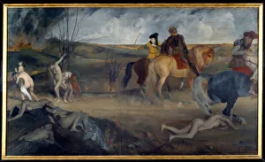 War Scene in the Middle Ages Painting by Edgar Degas (1834-1917) 1861 Sun. 0, 85x1, 47 m Paris, musee d'Orsay War Scene in the Middle Ages Painting by Edgar Degas (1834-1917) 1861 Sun. 0, 85x1, 47 m Paris, musee d'Orsay