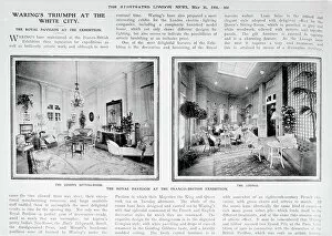 Interior Decoration Gallery: Waring's furnishings in the Royal Pavilion at the Franco-British Exhibition, 1908 (b/w photo)