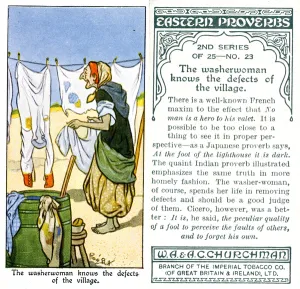 The washerwoman knows the defects of the village, 1932 (colour litho) The washerwoman knows the defects of the village, 1932 (colour litho)
