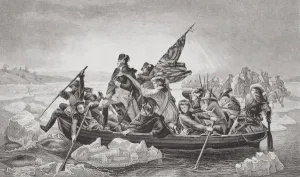 Washington crossing the Delaware near Trenton, New Jersey, Christmas 1776, from Illustrations Washington crossing the Delaware near Trenton, New Jersey, Christmas 1776, from Illustrations