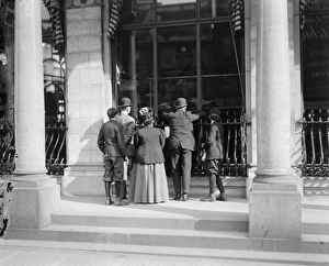 Watching the Herald presses, Herald Building, New York, N.Y., c.1900-10 (b/w photo) Watching the Herald presses, Herald Building, New York, N.Y., c.1900-10 (b/w photo)