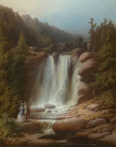 Waterfall of the Mumlava River in the Giant Mountains, 1850-53 (oil on canvas) Waterfall of the Mumlava River in the Giant Mountains, 1850-53 (oil on canvas)