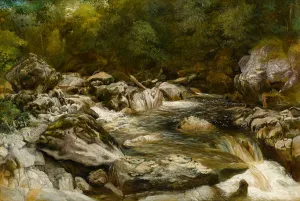 Waterfall on the River Conway, North Wales (oil on canvas) Waterfall on the River Conway, North Wales (oil on canvas)