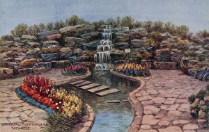 Waterfall, Rock Gardens, Skegness (colour litho)