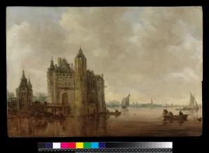 A Watergate by an Estuary, 1644 (oil on panel) A Watergate by an Estuary, 1644 (oil on panel)