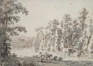 The Watermill by the Ford (pen and brown ink and grey wash on paper) The Watermill by the Ford (pen and brown ink and grey wash on paper)