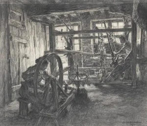 The Weavers Workshop at Dinan or, The Weaver and his Wife, 1893 (charcoal on paper) The Weavers Workshop at Dinan or, The Weaver and his Wife, 1893 (charcoal on paper)