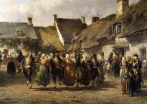 A wedding in Brittany in 1863 Painting by Adolphe Pierre Leleux (1812-1891 A wedding in Brittany in 1863 Painting by Adolphe Pierre Leleux (1812-1891