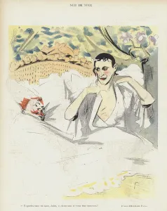 Wedding night. Illustration for Le Rire (colour litho) Wedding night. Illustration for Le Rire (colour litho)
