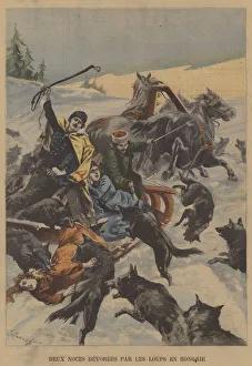 A wedding party devoured by wolves in Hungary (colour litho) A wedding party devoured by wolves in Hungary (colour litho)
