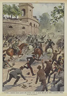 Striker Gallery: Last weeks violent and bloody general strike, an episode in the struggle between... (colour litho)