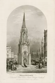 Wellington's Testimonial Clock Tower, London Bridge, Southwark (engraving)