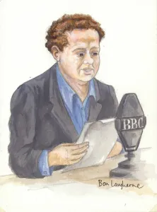 Welsh poet Dylan Thomas at the microphone (unknown) Welsh poet Dylan Thomas at the microphone (unknown)