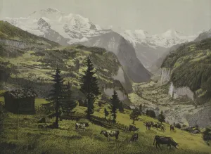 Wengen and the Lauterbunnen Valley, Bernese Oberland, Switzerland (coloured engraving) Wengen and the Lauterbunnen Valley, Bernese Oberland, Switzerland (coloured engraving)