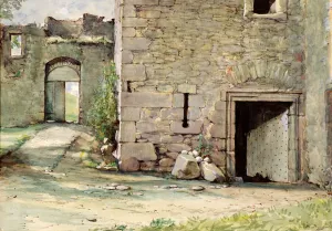 Rundown Gallery: The West Gateway, Mains Castle, 1857 (w / c)