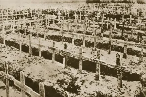 In the West nothing New: A German cemetery in France (sepia photo) In the West nothing New: A German cemetery in France (sepia photo)
