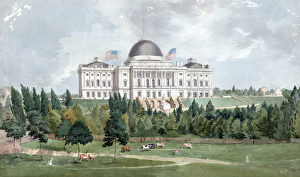 West front of the United States Capitol with cows in the foreground 1831 (oil on canvas) West front of the United States Capitol with cows in the foreground 1831 (oil on canvas)