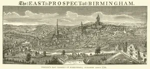 Westley's East Prospect of Birmingham, published about 1730 (engraving) Westley's East Prospect of Birmingham, published about 1730 (engraving)