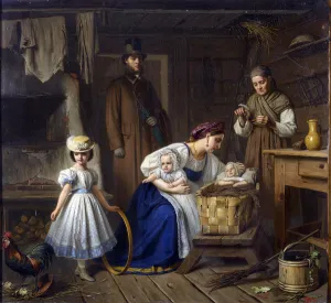Wet nurse visited her sick child par Wenig, Karl Bogdanovich (1830-1908) Wet nurse visited her sick child par Wenig, Karl Bogdanovich (1830-1908)