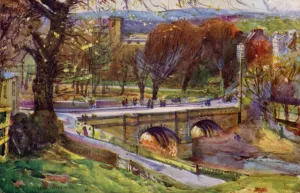 Whalley, the Church and Village (colour litho) Whalley, the Church and Village (colour litho)