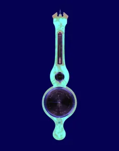 Wheel barometer, J. Ortelli & Co., first half of the 19th century (mahogany Wheel barometer, J. Ortelli & Co., first half of the 19th century (mahogany