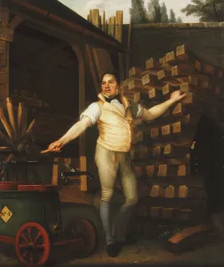 A Wheelmaker with a Fire Engine in a Yard, 1812 (oil on panel) A Wheelmaker with a Fire Engine in a Yard, 1812 (oil on panel)