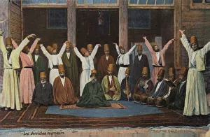 Whirling dervishes, Constantinople, Turkey (coloured photo) Whirling dervishes, Constantinople, Turkey (coloured photo)