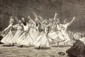 Whirling Dervishes, from El Mundo Ilustrado, published Barcelona, 1880 (litho) Whirling Dervishes, from El Mundo Ilustrado, published Barcelona, 1880 (litho)