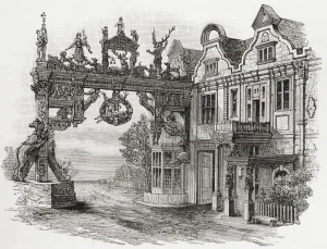The White Hart Inn, Scole, Norfolk in the 17th century, from A Short History The White Hart Inn, Scole, Norfolk in the 17th century, from A Short History