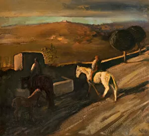 White horse at the watering hole, 1930